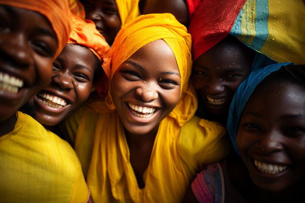 african women smiling together diversity concept with generative